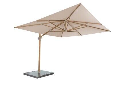 4so Parasol Hacienda 300 x 400 cm zand met houtlook frame – beige