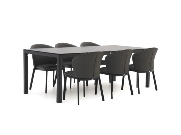 Bellagio tuinmeubelen San Lupo/La Fonte 220cm dining tuinset 7-delig - Grijs
