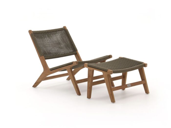 Bellagio tuinmeubelen Bellagio Elcito lounge tuinstoel met voetenbank Laagste prijsgarantie! – Bruin