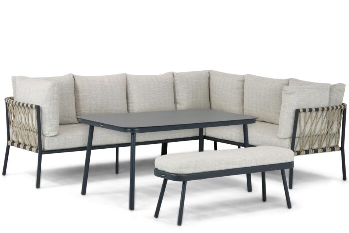 Lifestyle Garden Furniture Boretti dining loungeset 4-delig – Grijs-antraciet