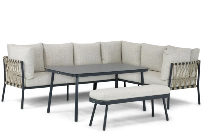 Lifestyle Garden Furniture Boretti dining loungeset 4-delig - Grijs-antraciet
