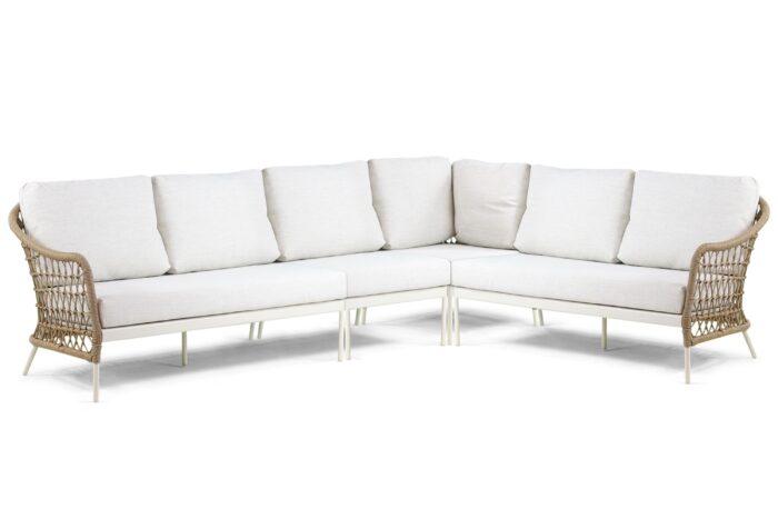 Coco Bali hoek loungeset 4-delig – Taupe-naturel-bruin