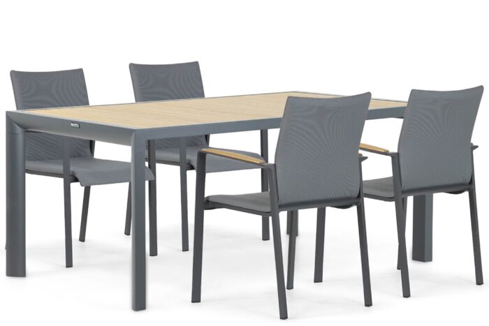 Lifestyle Garden Furniture Brandon/Borello 180 cm dining tuinset 5-delig – Grijs-antraciet