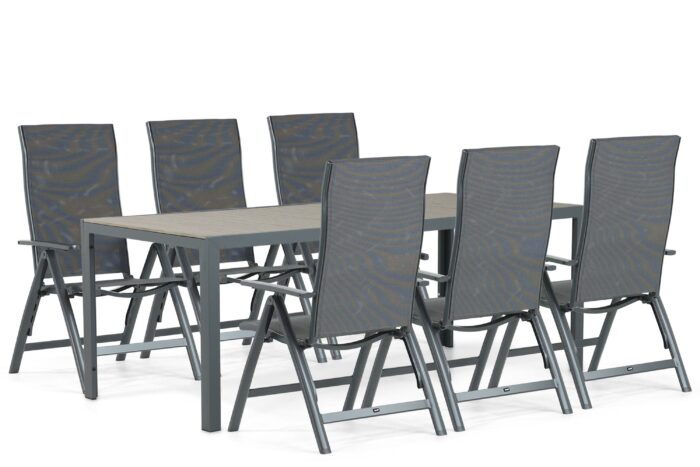 Hartman Sitges/Solare 200 cm dining tuinset 7-delig – Grijs-antraciet