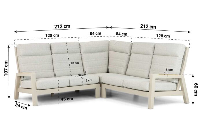 Lifestyle Garden Furniture Evora hoek loungeset 3-delig – Taupe-naturel-bruin