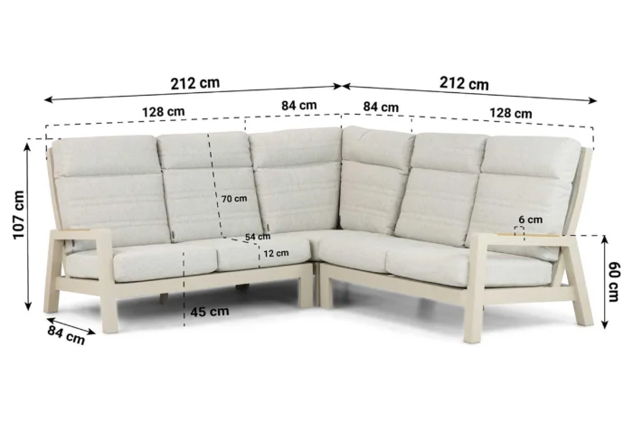 Lifestyle Garden Furniture Evora hoek loungeset 3-delig - Taupe-naturel-bruin