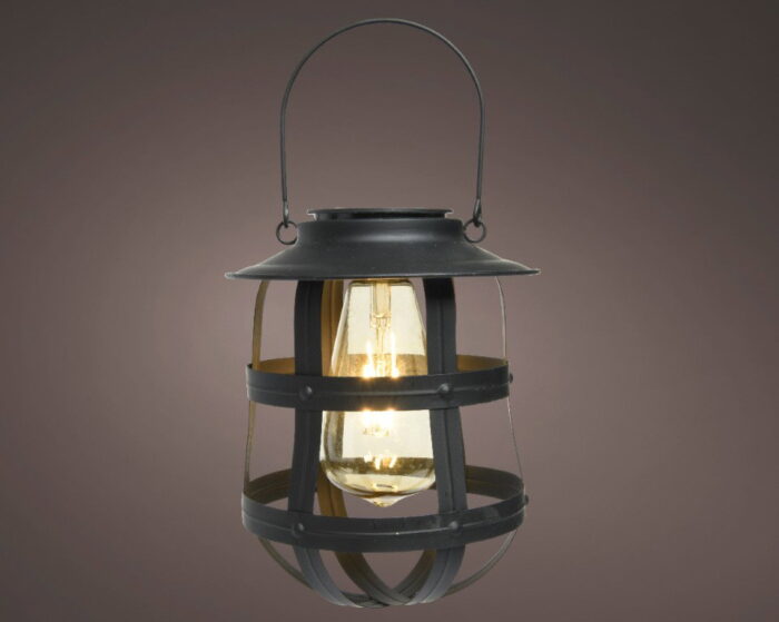 Decoris Solar hanging light dia15-H19cm black – zwart