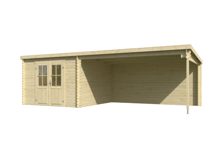 Outdoor life Blokhut met overkapping St. Louis 681×292 – hout