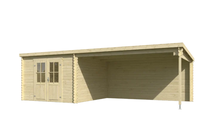Outdoor life Blokhut met overkapping St. Louis 681x292 - hout
