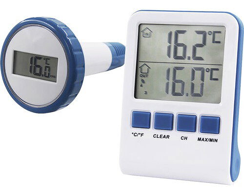 Summer fun Thermometer digitaal zwembad artikel – blauw