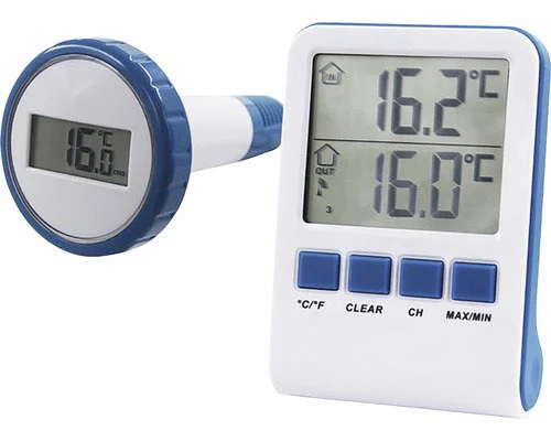 Summer fun Thermometer digitaal zwembad artikel - blauw