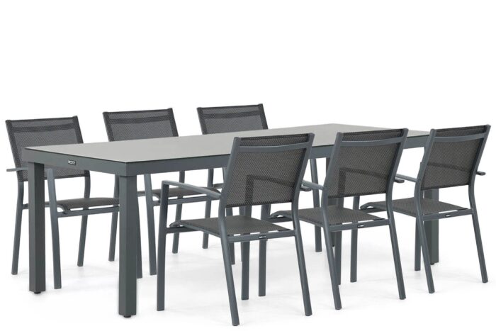 Lifestyle Garden Furniture Sella/Porto 220 cm dining tuinset 7-delig – Grijs-antraciet