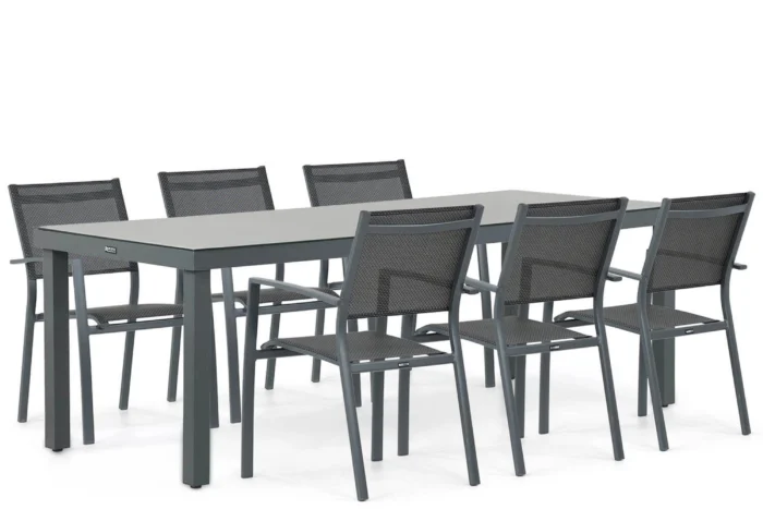 Lifestyle Garden Furniture Sella/Porto 220 cm dining tuinset 7-delig - Grijs-antraciet