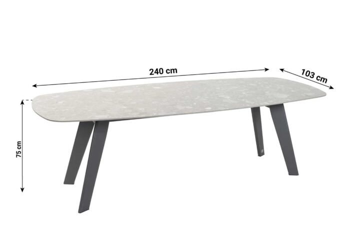 4 Seasons Outdoor Montana dining tuintafel 240 x 103 cm antraciet – Grijs-antraciet