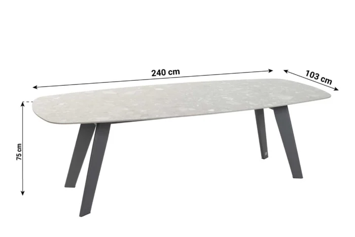 4 Seasons Outdoor Montana dining tuintafel 240 x 103 cm antraciet - Grijs-antraciet