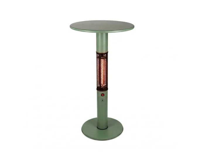 Monti HeatLine + 15% kassakorting | Vibe bartafel met terrasverwarmer 1500W ø60cm (h: 110cm) - Groen