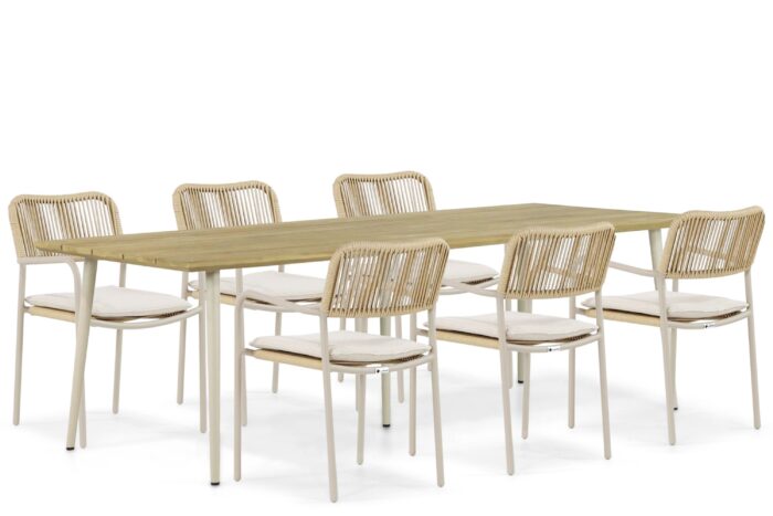 Coco Penya/Montana 240 cm dining tuinset 7-delig – Taupe-naturel-bruin