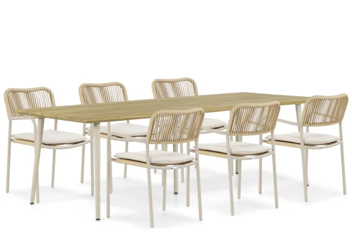 Coco Penya/Montana 240 cm dining tuinset 7-delig - Taupe-naturel-bruin