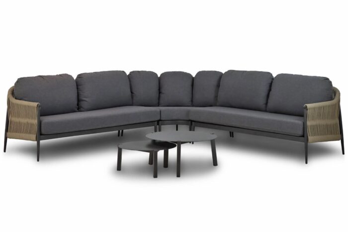 Coco Romeo/Rimini 60/75 cm hoek loungeset 5-delig – Taupe-naturel-bruin
