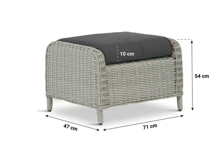 Garden Collections Chicago lounge voetenbank – Grijs-antraciet