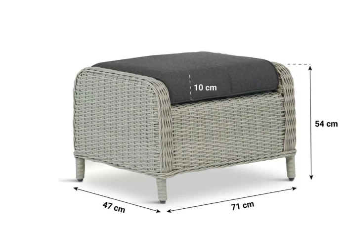 Garden Collections Chicago lounge voetenbank - Grijs-antraciet
