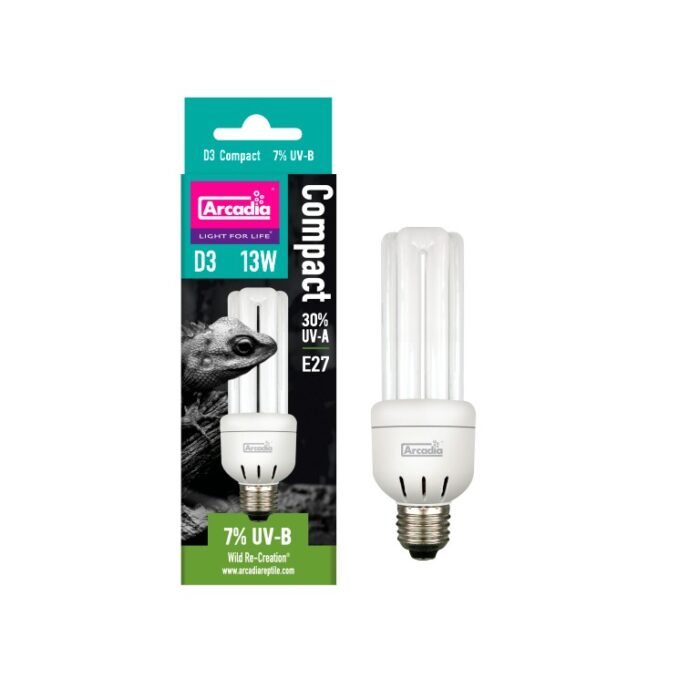 Aquadistri Arcadia d3 compact lamp mini 7% uvb 13 watt Arcadia