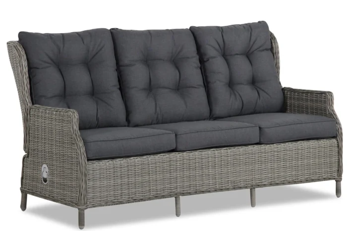 Garden Collections New Castle lounge tuinbank 3-zits verstelbaar - Grijs-antraciet