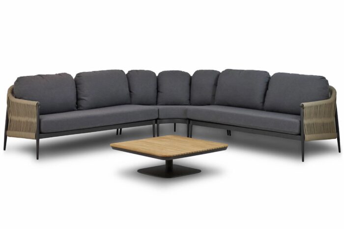 Coco Romeo/Ralph 90 cm hoek loungeset 4-delig – Taupe-naturel-bruin