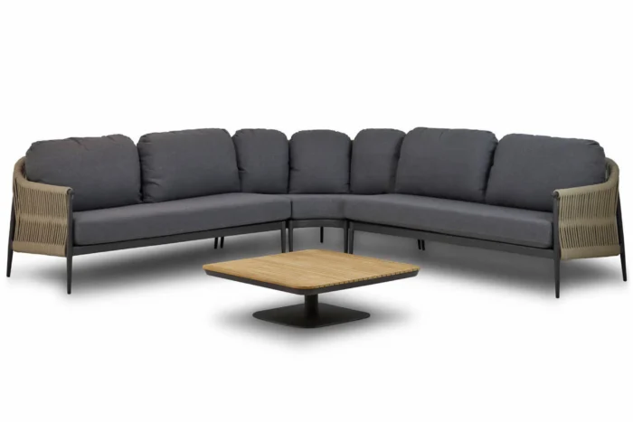 Coco Romeo/Ralph 90 cm hoek loungeset 4-delig - Taupe-naturel-bruin