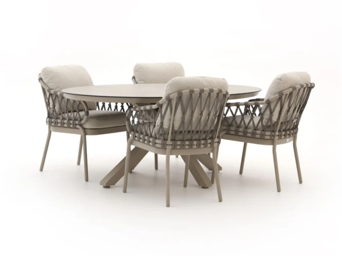 Tierra Outdoor Natal/Oblong 200cm dining tuinset 5-delig - Taupe