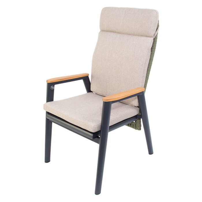 Oosterik home Masonville verstelbare dining stoel midnight grey forest green – beige;grijs