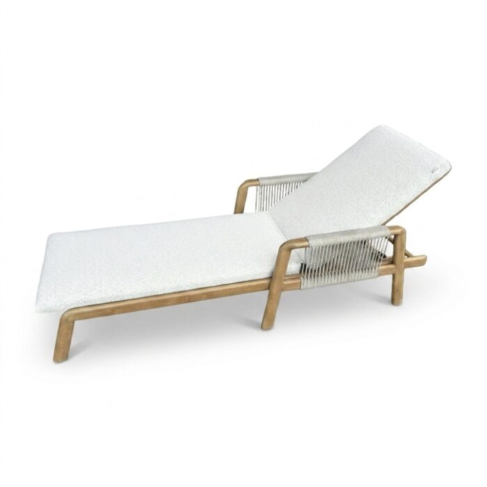 BUITEN living Bellagio ligbed | aluminium + touw | beige | 202cm