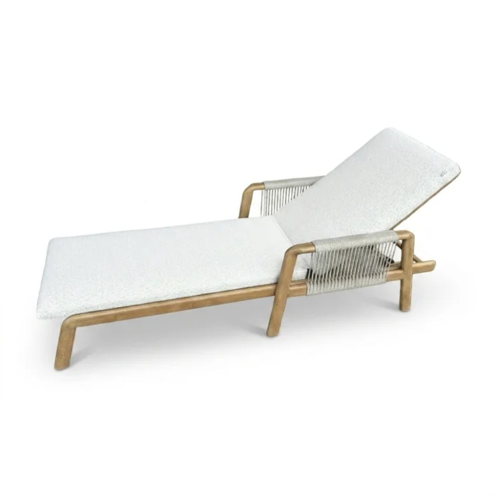 BUITEN living Bellagio ligbed | aluminium + touw | beige | 202cm