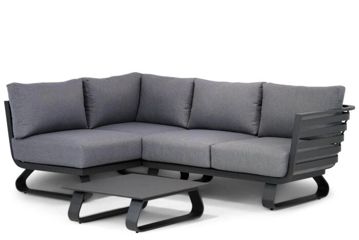 Santika Furniture Sovita chaise longue loungeset 4-delig – Grijs-antraciet