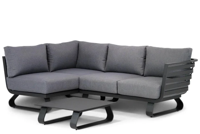 Santika Furniture Sovita chaise longue loungeset 4-delig - Grijs-antraciet
