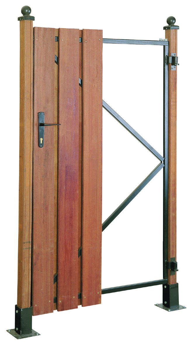 Poortframe tuinpoort verstelbaar zwart 90x155cm