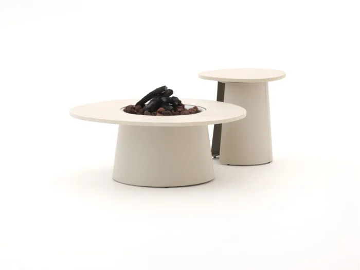Cosidune lounge vuurtafelset ø 100cm (h: 40cm)/ø 55cm (h: 55cm) - Taupe