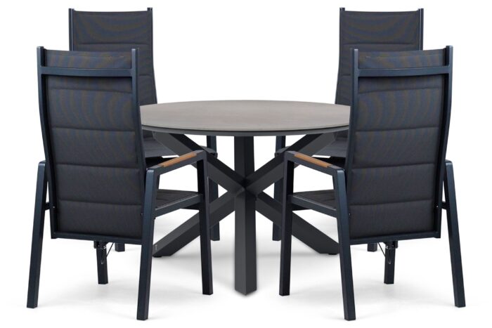 Lifestyle Garden Furniture Essence/Xento 120 cm dining tuinset 5-delig – Grijs-antraciet