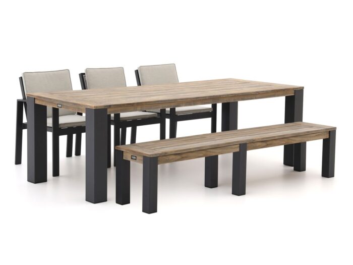 Bellagio tuinmeubelen Bellagio Vezzano/ROUGH-X 240cm dining tuinset met bank 5-delig Laagste prijsgarantie! – Grijs