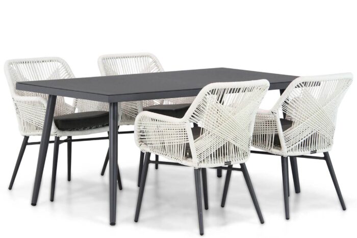 Lifestyle Garden Furniture Advance/Valencia 170 cm dining tuinset 5-delig – Wit