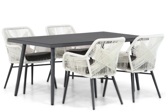 Lifestyle Garden Furniture Advance/Valencia 170 cm dining tuinset 5-delig - Wit