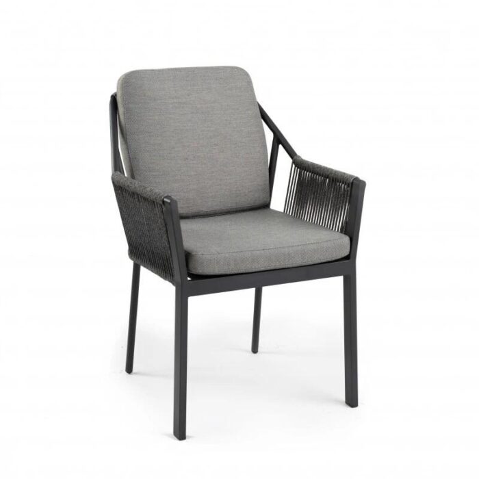 Tierra outdoor Liv Diningstoel Charcoal – grijs