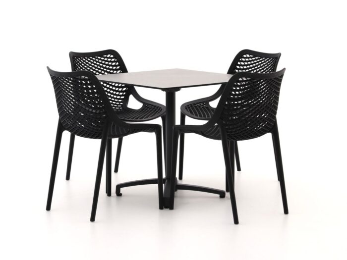 Forza Furniture Forza Ripi/Canzo 80cm dining tuinset 5-delig stapelbaar inklapbaar Laagste prijsgarantie! – Grijs