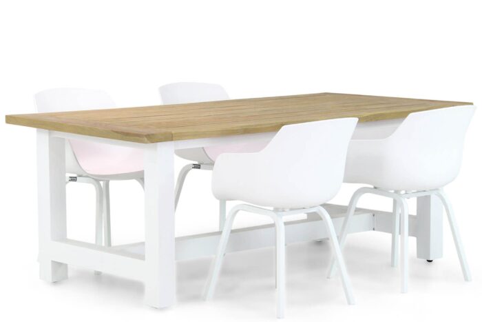 Lifestyle Garden Furniture Salina/Los Angeles 200 cm dining tuinset 5-delig – Wit