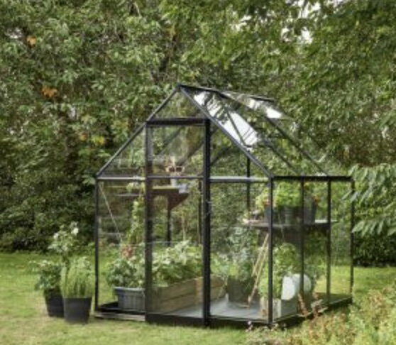 Royal well Tuinkas Qube 66 zwart gecoat van veiligheidsglas 3mm