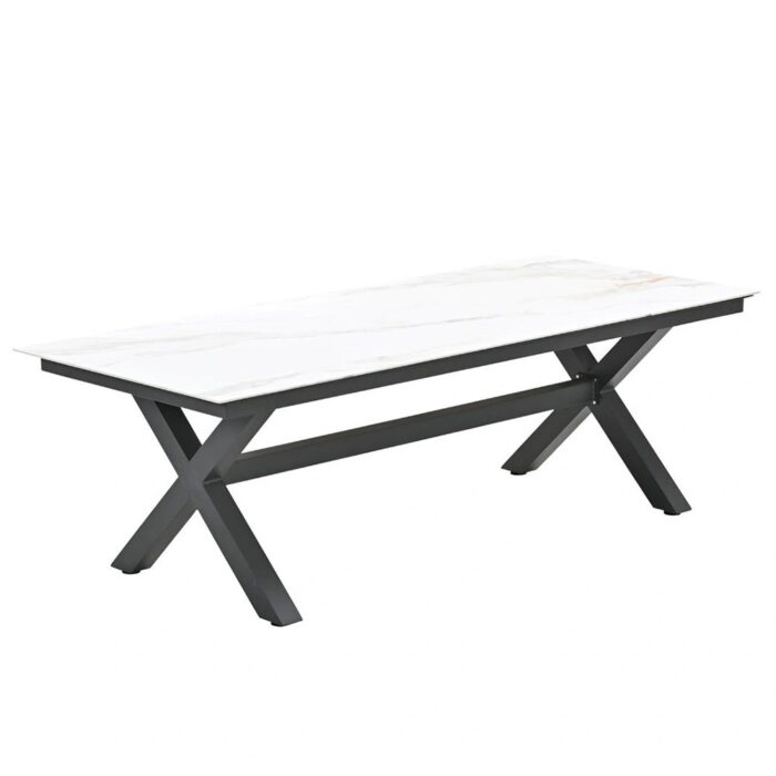 Garden impressions Marbella Tuintafel Venice White 240×100 cm – grijs;wit
