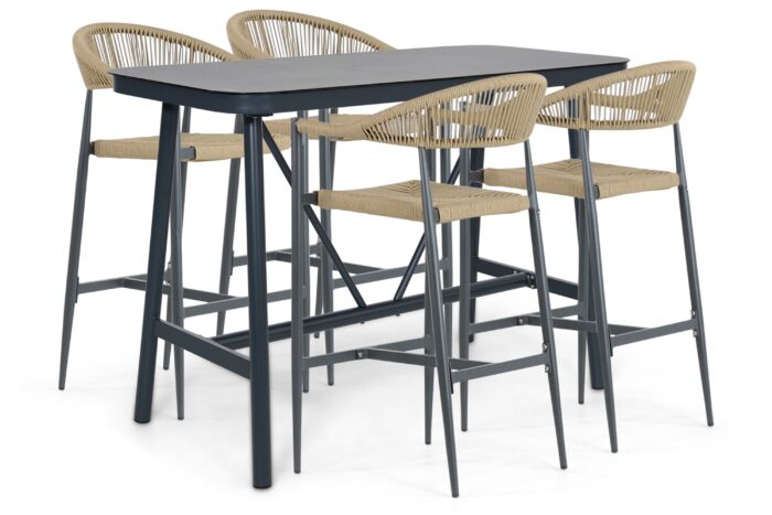 De Laan Projects Laan Granada/Tavano 150×75 cm barset 5-delig – Grijs-antraciet