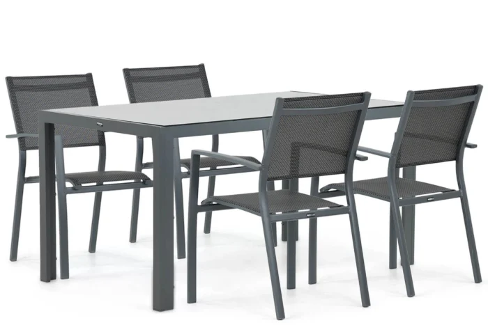 Lifestyle Garden Furniture Sella/Venustas 150 cm dining tuinset 5-delig - Grijs-antraciet