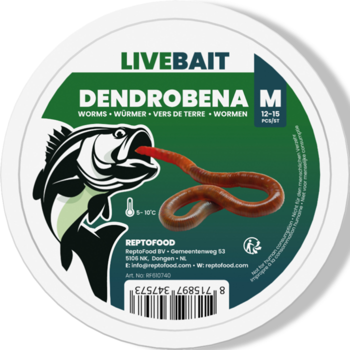 Aquadistri Dendrobena worm m 12-15st Reptofood – Zie Foto