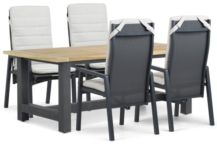 Lifestyle Garden Furniture Vivaro/San Francisco 200×100 cm dining tuinset 5-delig – Grijs-antraciet